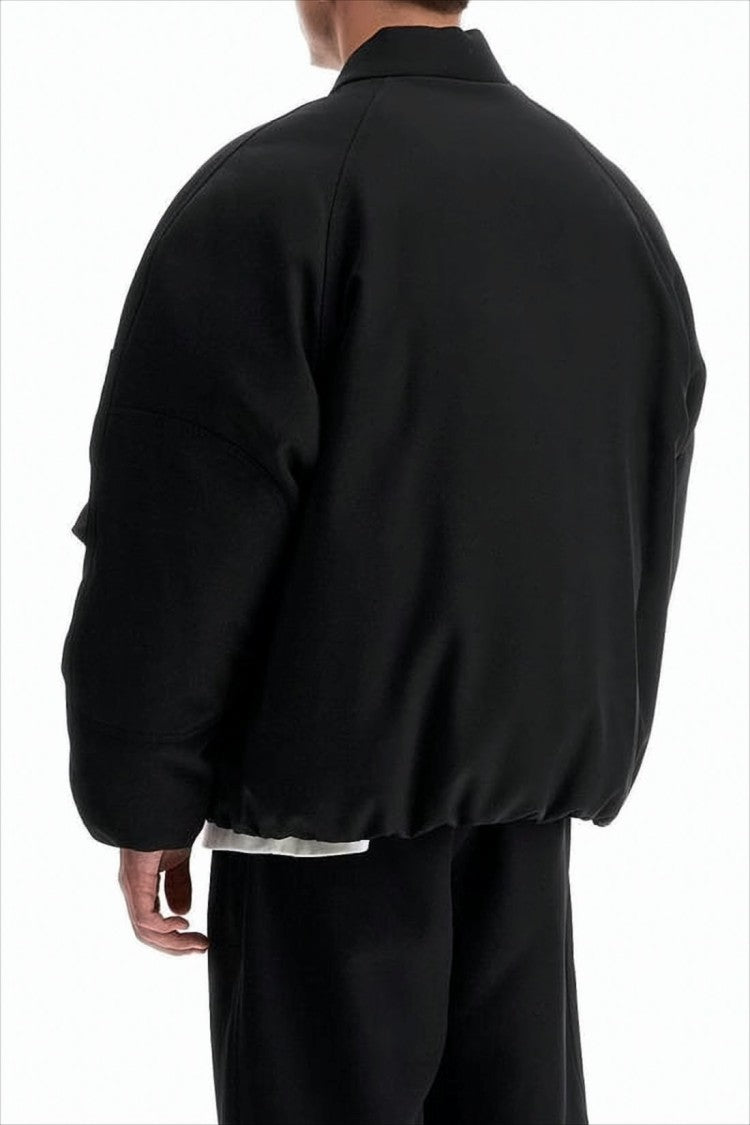 Jil Sander Oversized Cropped Bomber Jacket With Ribbed Collar