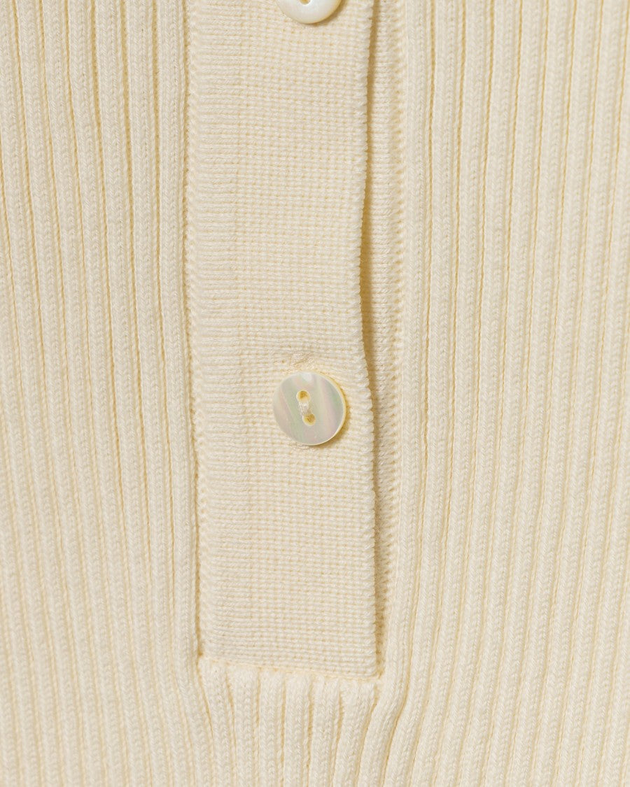 A.P.C. Fitted White Polo Shirt With Classic Collar