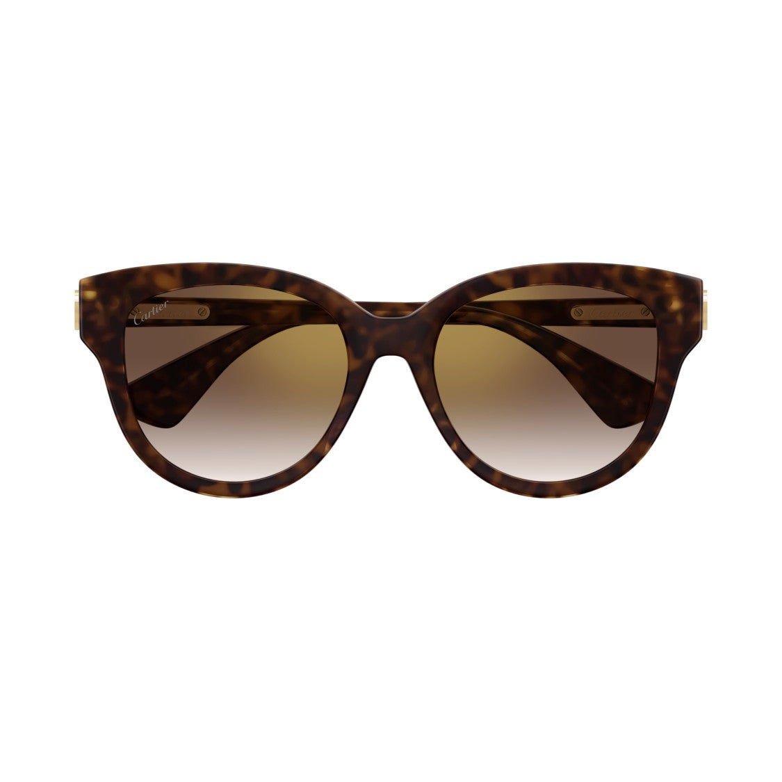 Cartier Rounded Tortoiseshell Frame Sunglasses With Gradient Lenses