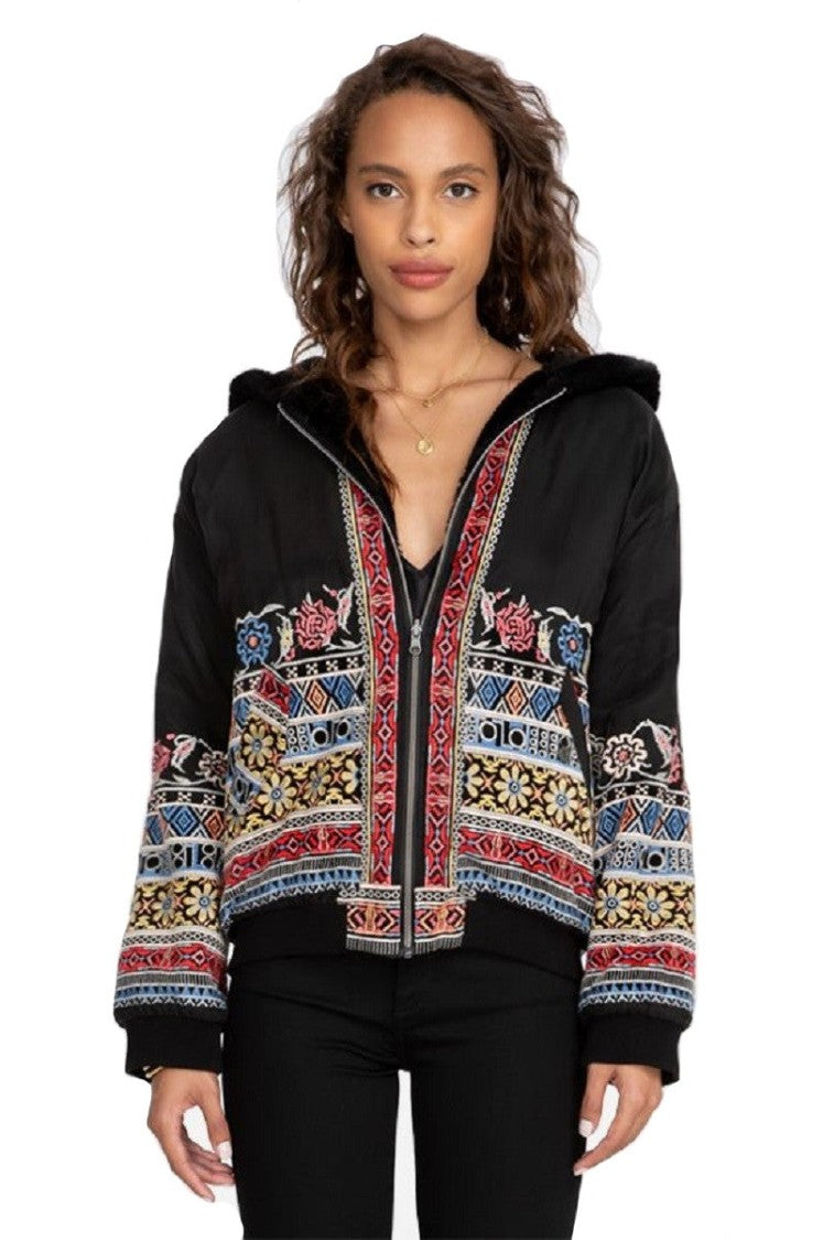 Johnny Was Malini Fur Bomber Jacket - P46320-O