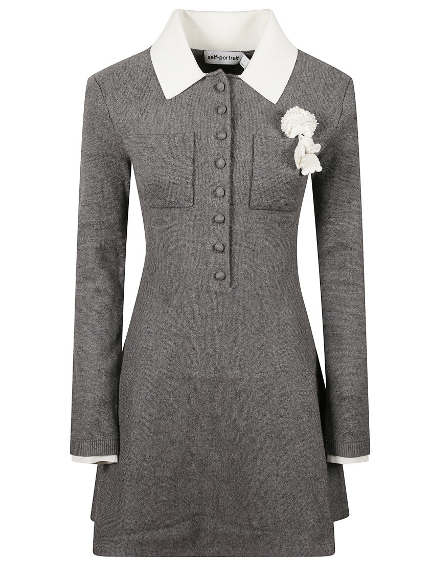 Self-Portrait Crochet Floral Mini Dress