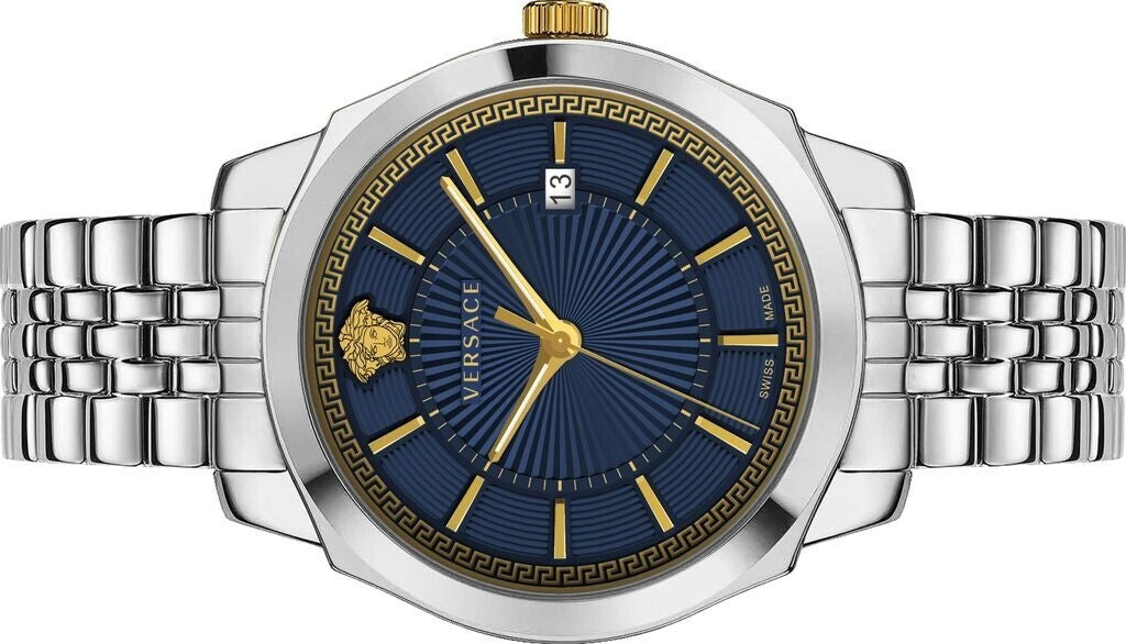Versace Icon Classic Vev901523 Men's Quartz Watch With Blue Dial