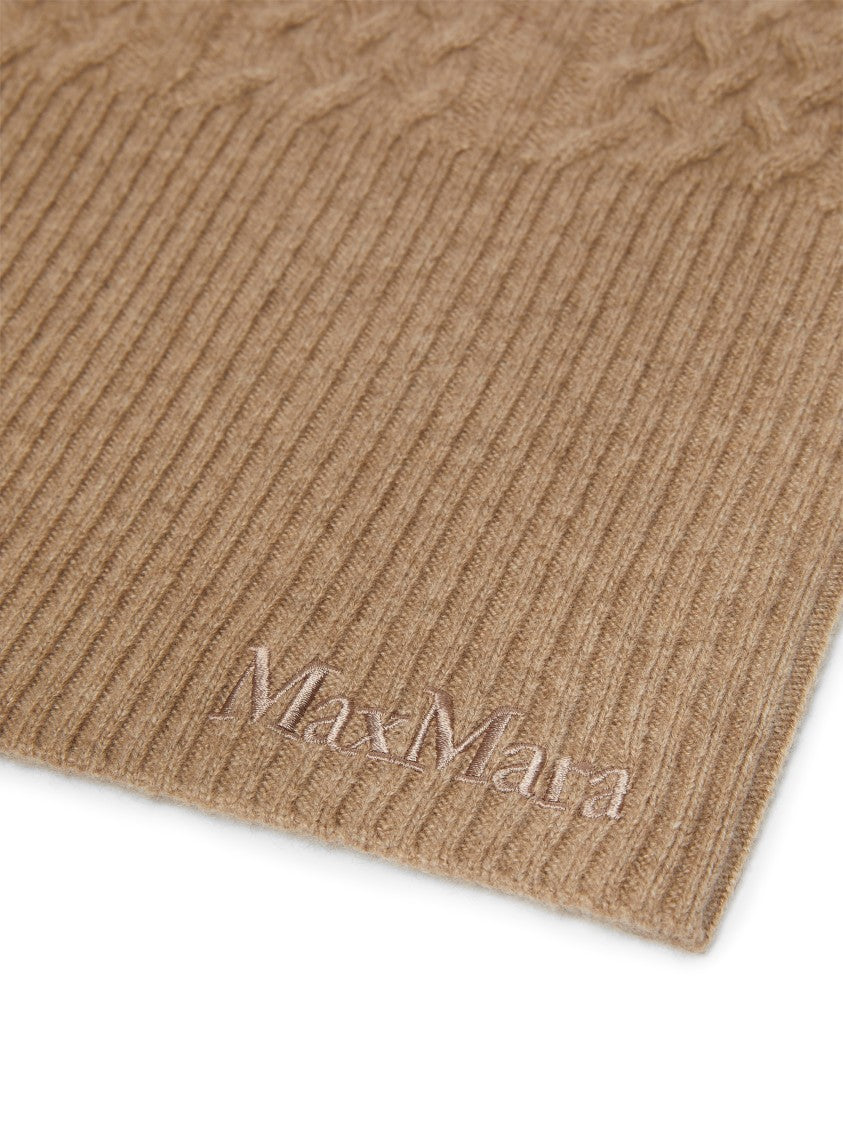 Max Mara Cashmere Knitted Hat With Cable Knit Pattern