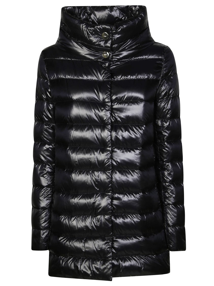 Herno Padded Long Coat With Flared Silhouette