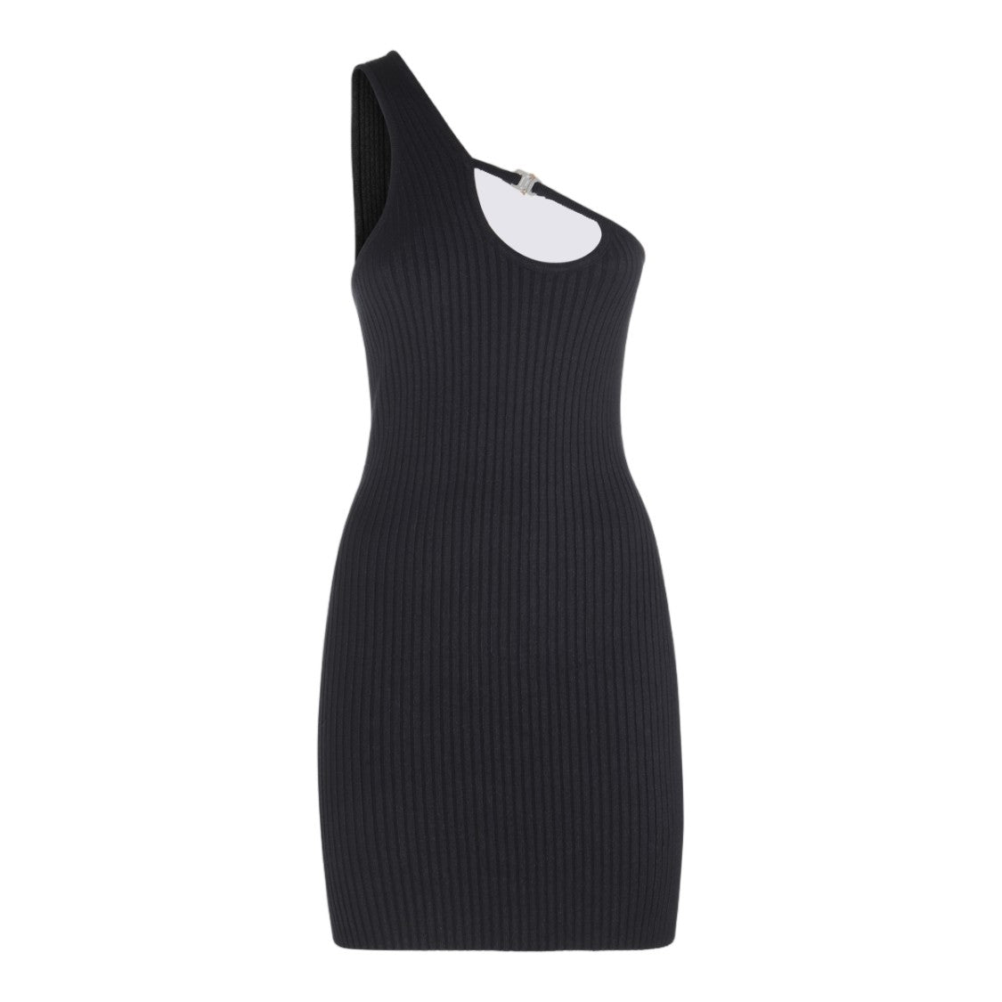 1017 Alyx 9Sm Ribbed Knit Minidress With One-Shoulder Design And Front Clasp