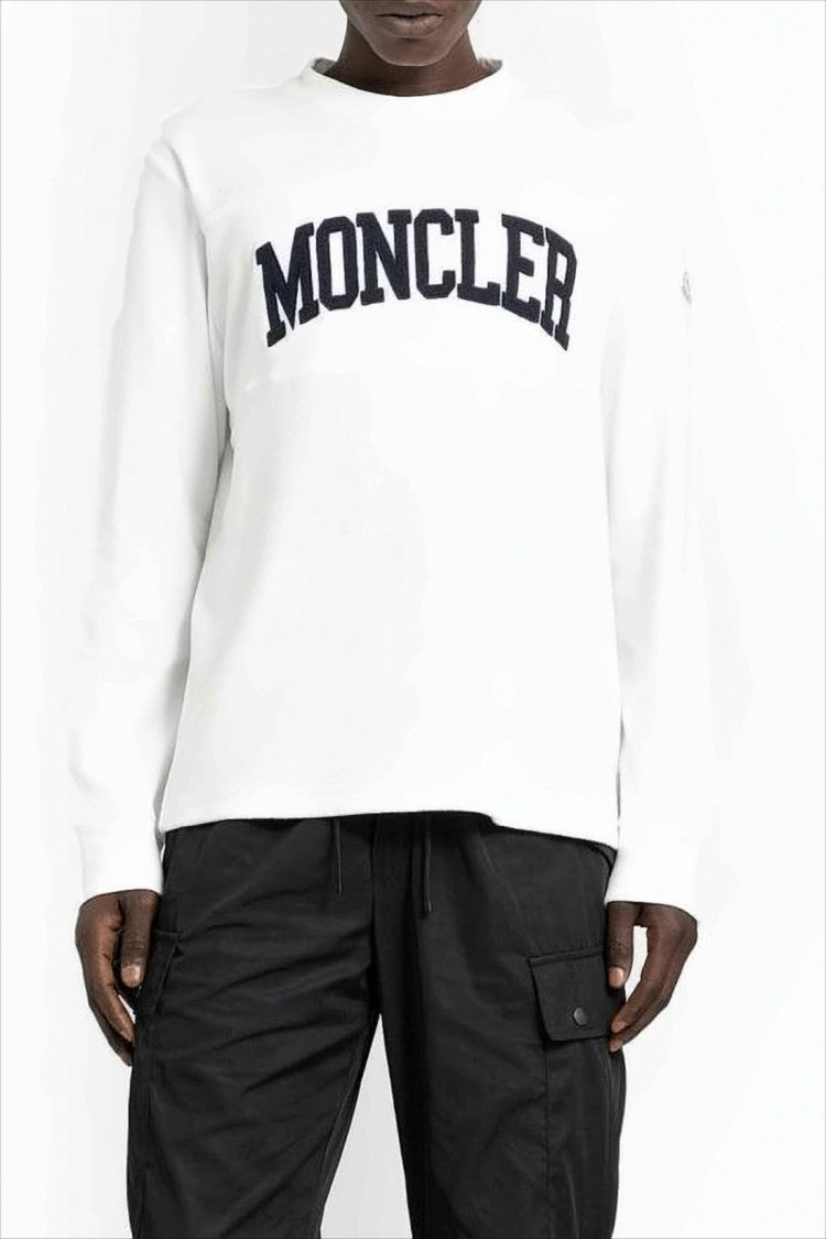 Moncler Long-Sleeve T-Shirt With Bold Black Lettering