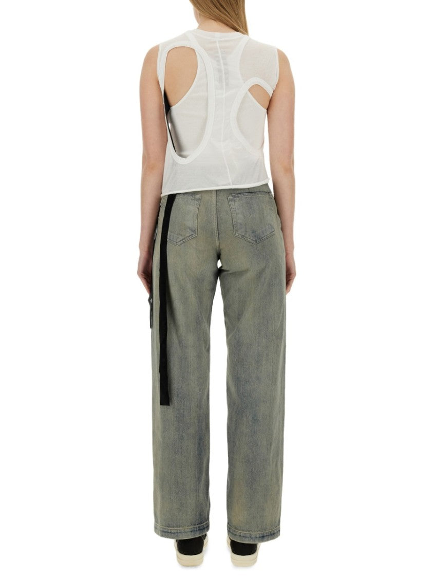 Drkshdw By Rick Owens Cut-Out White Top