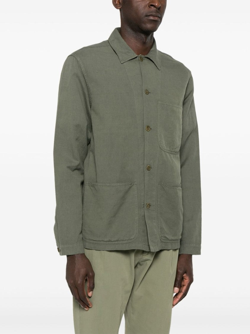 Polo Ralph Lauren Olive Green Shirt With Patch Pockets