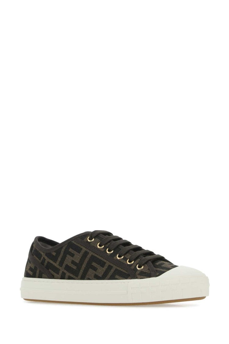 Fendi Embroidered Nylon Blend Dominio Sneakers