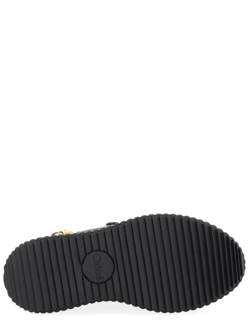 Chloé Nama Wedge Leather Sandals