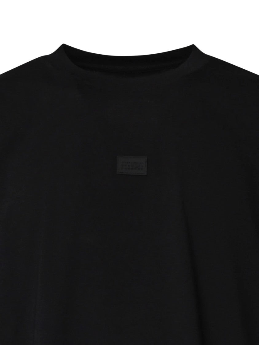 Mm6 By Maison Margiela Relaxed-Fit Black T-Shirt With Signature Logo Patch