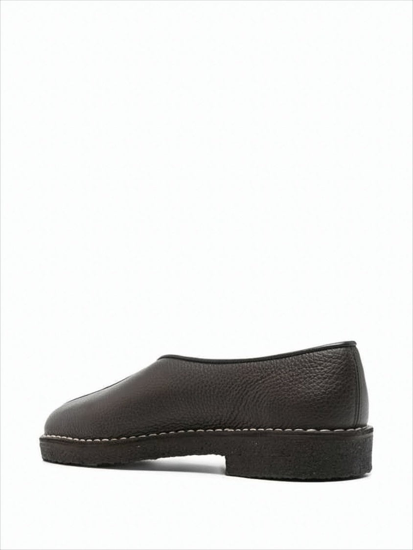 Lemaire Textured Leather Loafers With Central Seam