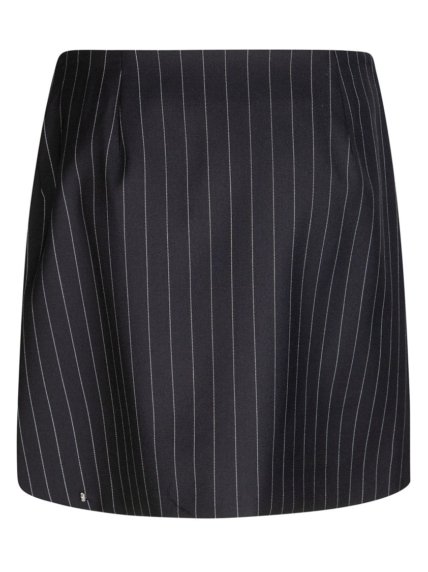 Sportmax Spxfatti Pinstripe Asymmetrical Mini Skirt