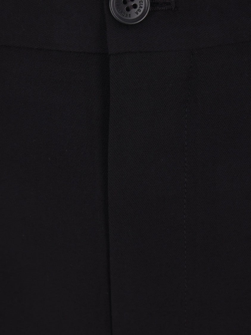 Balenciaga Black Tailored Wide-Leg High-Waisted Pants