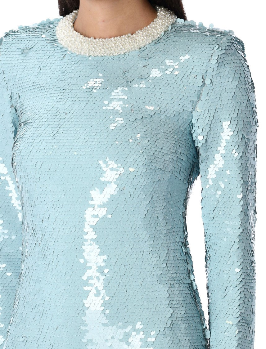 Self-Portrait Blue Seuini Mini Dress