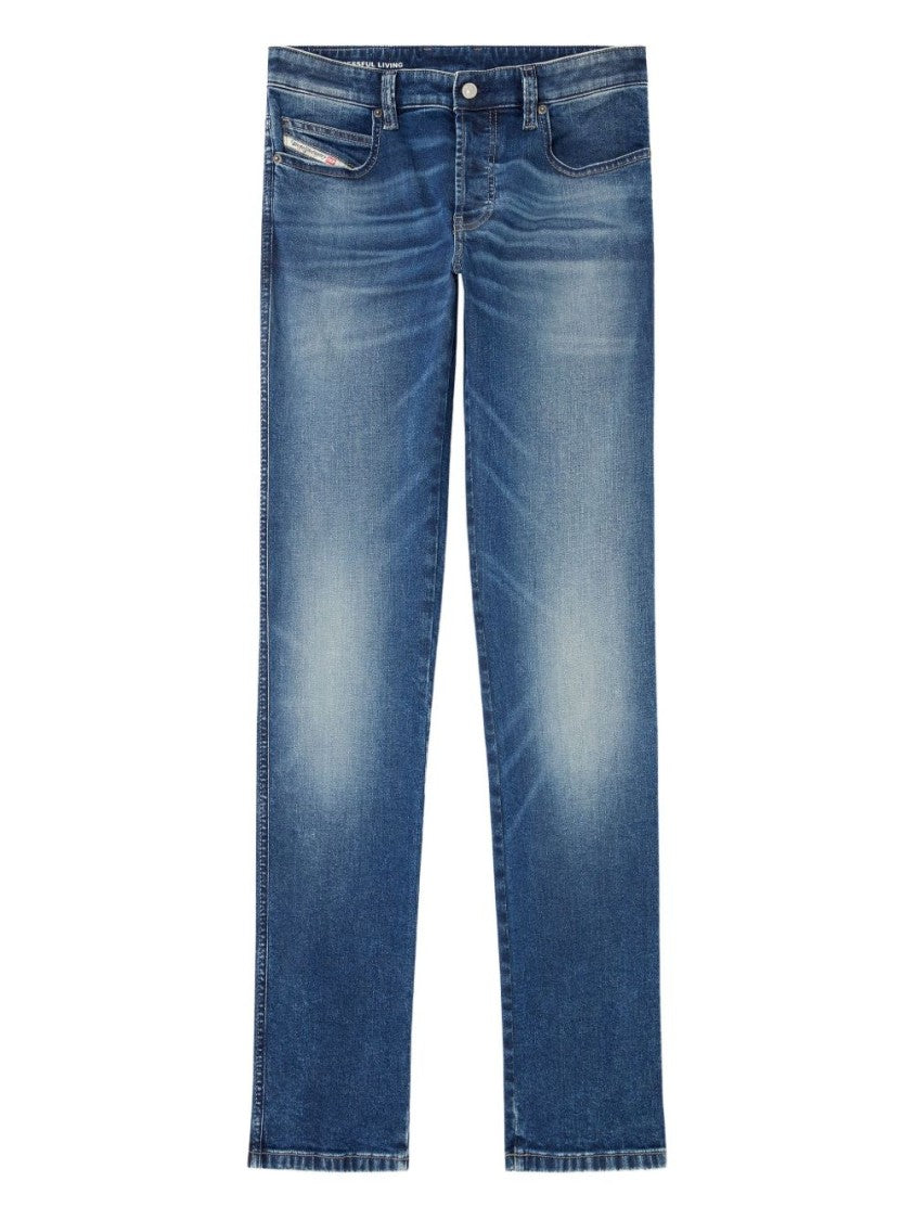 Diesel Classic Straight-Leg Jeans With Medium Blue Wash