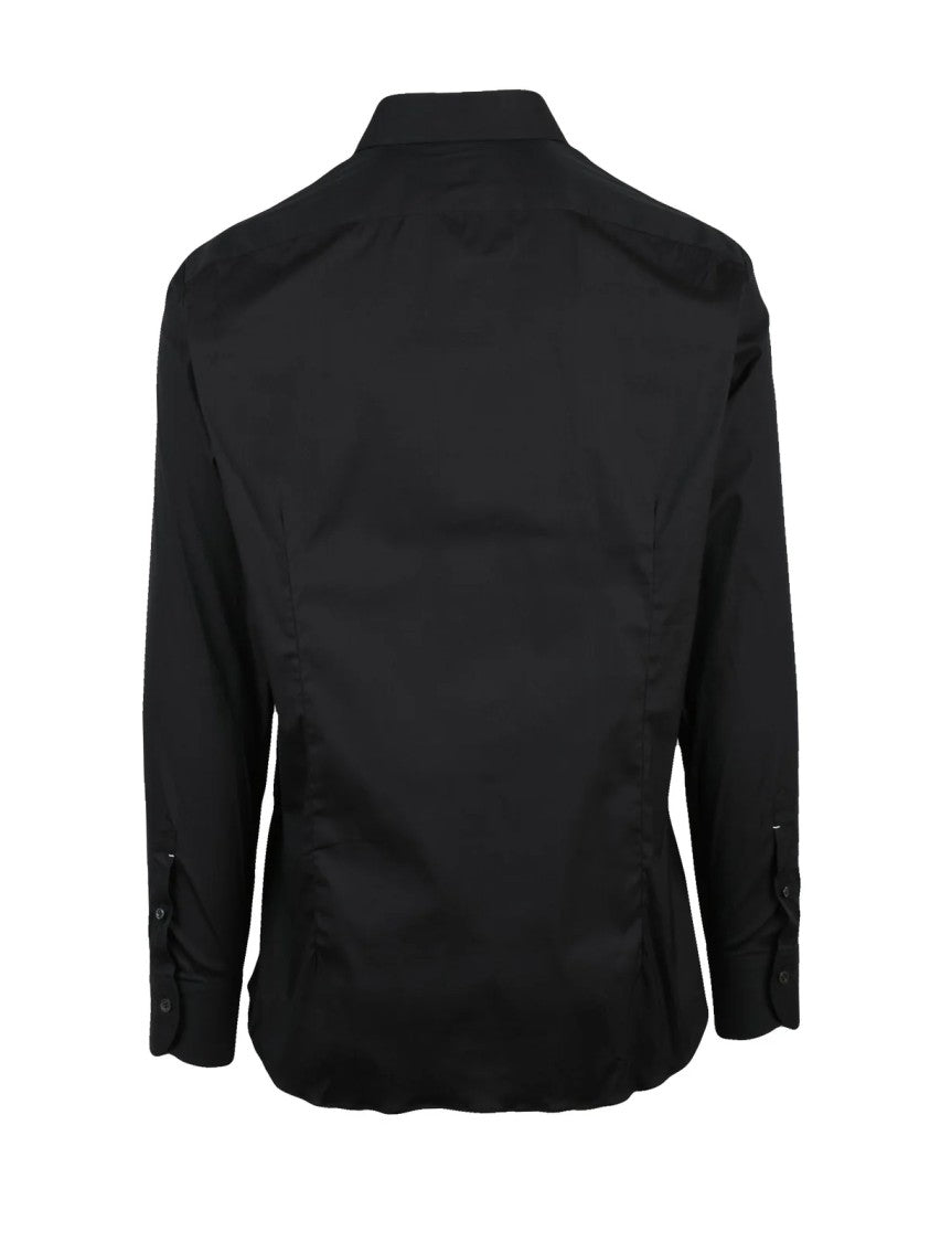 Mazzarelli Black Cotton Polyamide Elastane Shirt