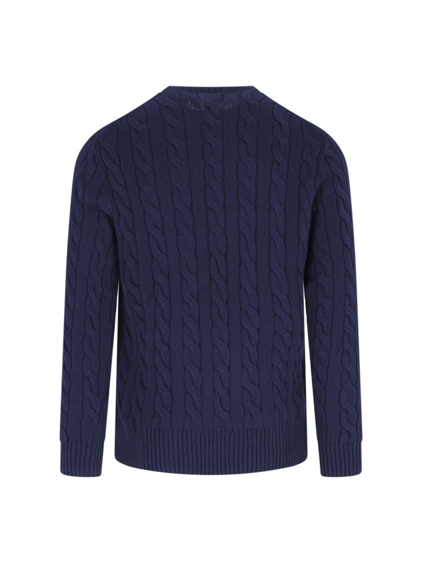 Polo Ralph Lauren Blue Cable Knit Crewneck Sweater