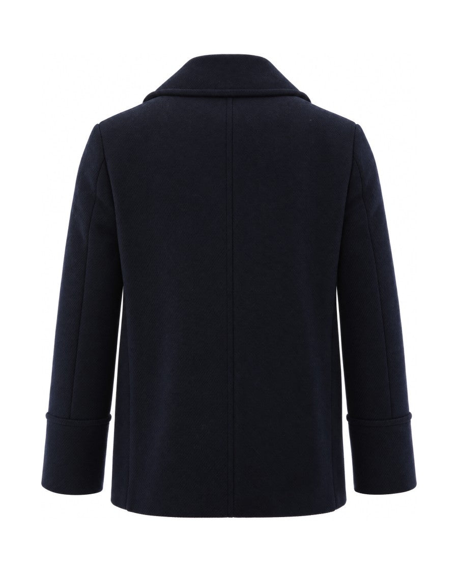 Breras Milano Blue Double-Breasted Wool Peacoat