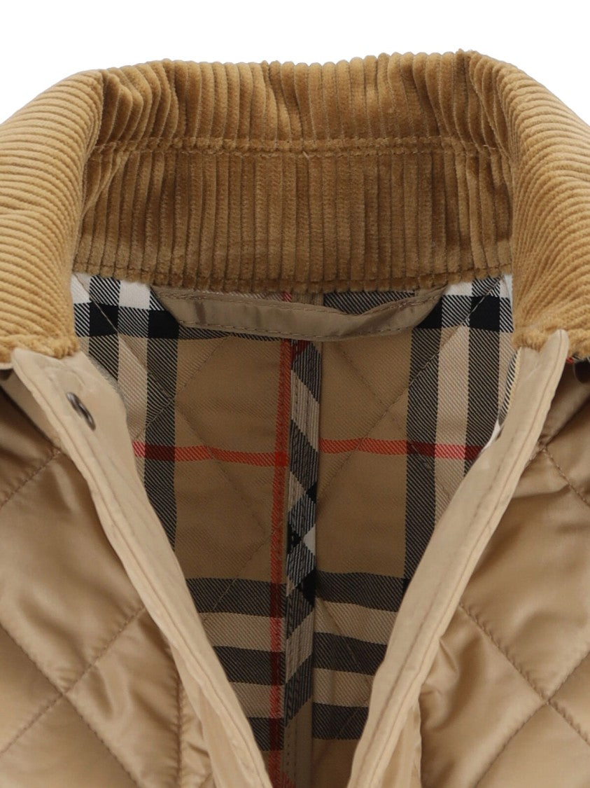 Burberry Beige Quilted Corduroy-Collar Jacket
