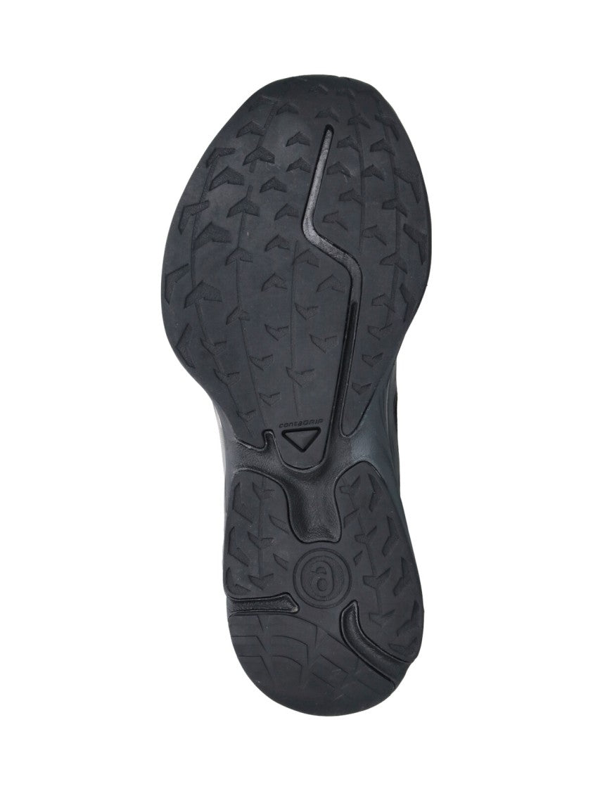 Mm6 By Maison Margiela Minimalist Black Sneakers With Geometric Accents