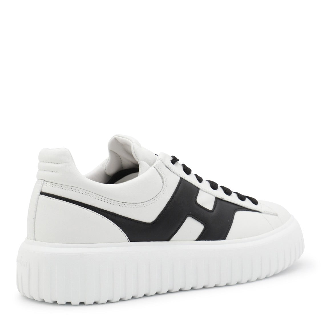 Hogan White And Black Leather Sneakers