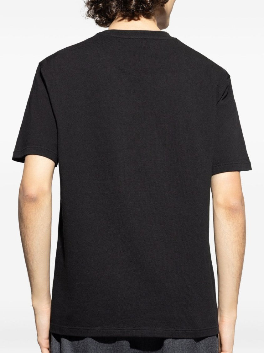Jil Sander Black Cotton T-Shirt With Logo Detail