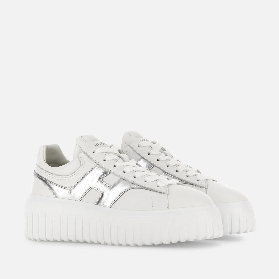 Hogan H-Stripes Lace-Up Sneakers In Sheepskin And Calfskin