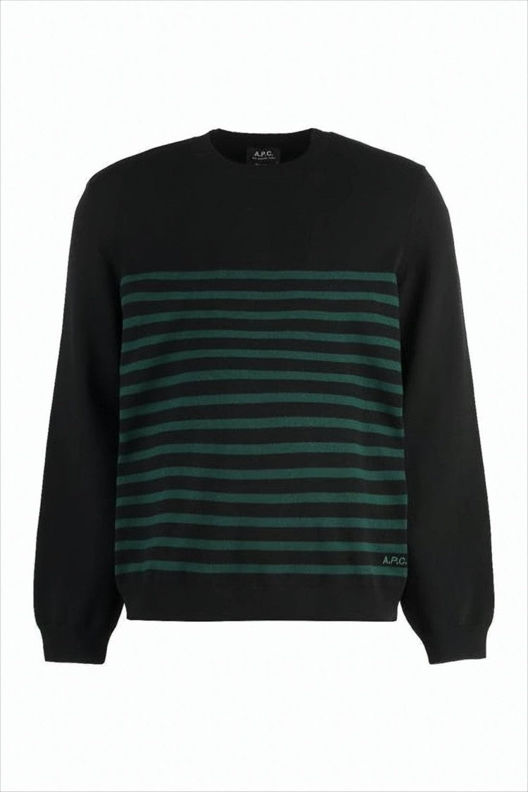 A.P.C. Crew Neck Striped Knitwear With Cashmere