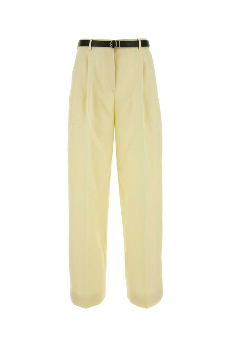 Jil Sander Pastel Yellow Gabardine Wide-Leg Pant