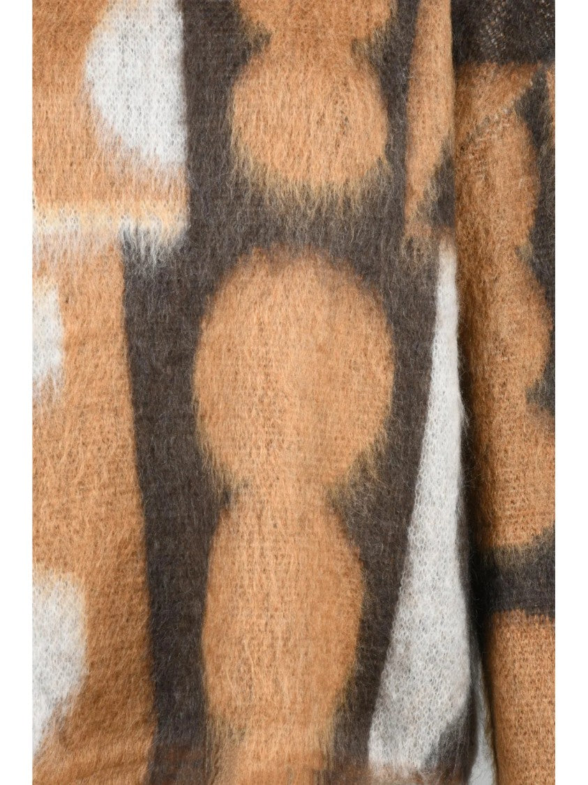 Eloise Renouf X Pennyblack Boxy Cropped Knit Sweater With Geometric Pattern