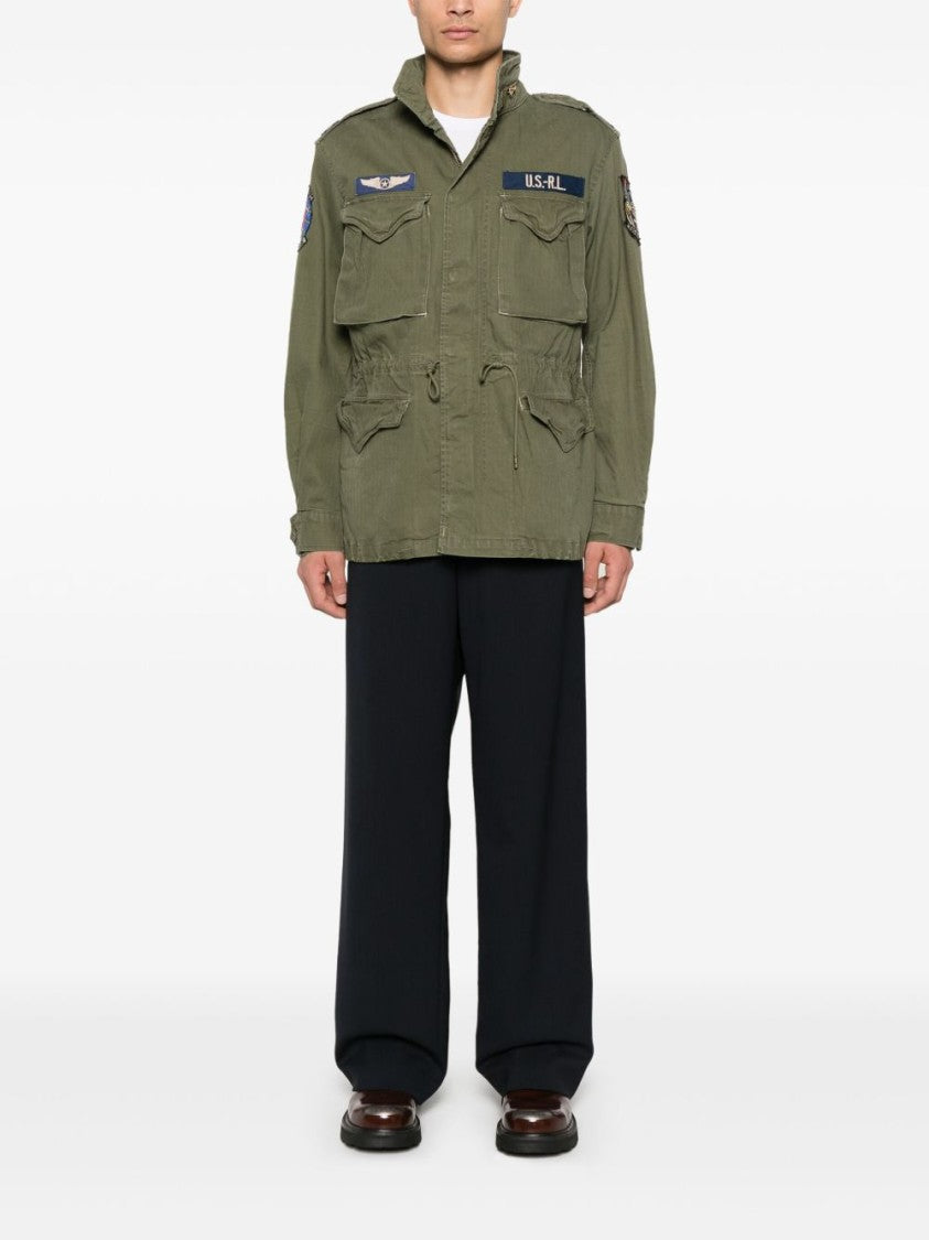 Polo Ralph Lauren Military-Inspired Green Coat With Embroidered Patches