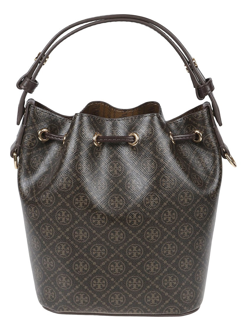 Tory Burch Bucket-Style Bag With Textured Surface And Monogram Detail