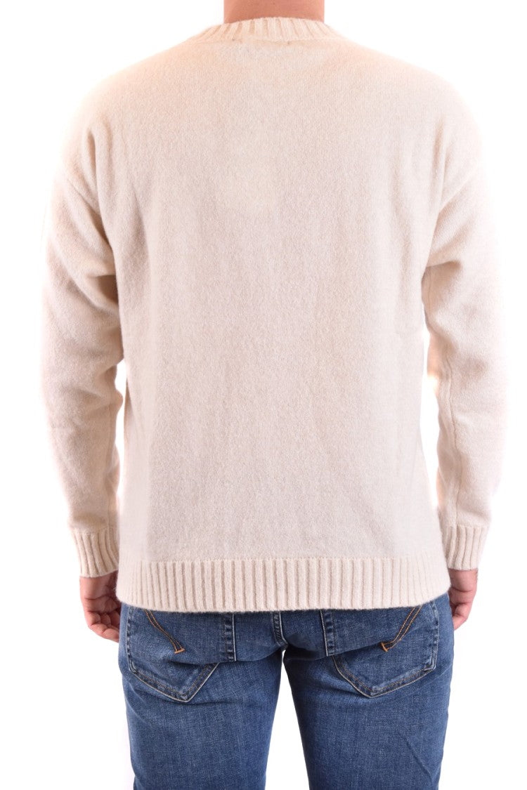 Laneus White Off Cashmere Blend Sweater