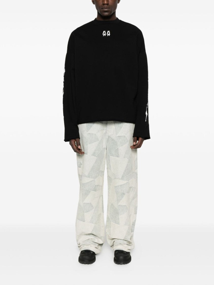 44 Label Group Relaxed-Fit Sweatshirt With Embroidered Logo And Graphic Prints