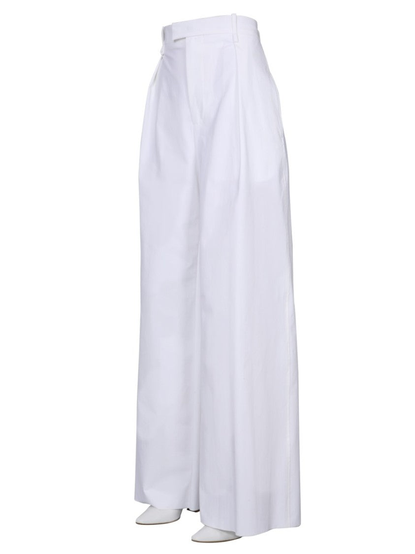 Bottega Veneta Flowing Wide-Leg Trousers With Front Zip Closure