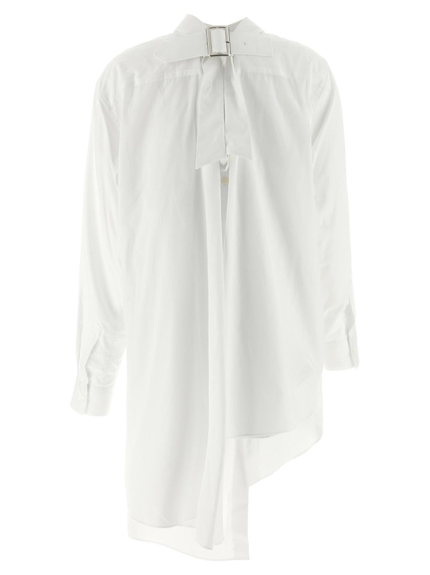 Comme Des Garçons Asymmetric Hem Shirt With Front Button Closure And Unique Silhouette