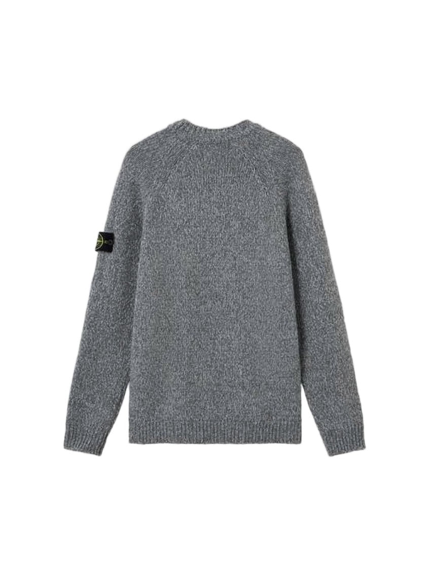 Stone Island Textured Knit Sweater With Distinctive Patch Logo