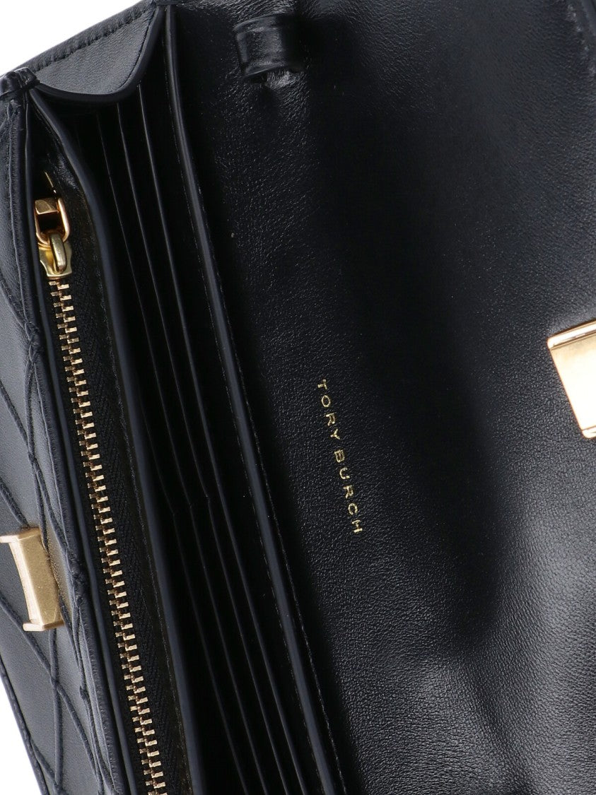 Tory Burch "Fleming" Chain Wallet - Black