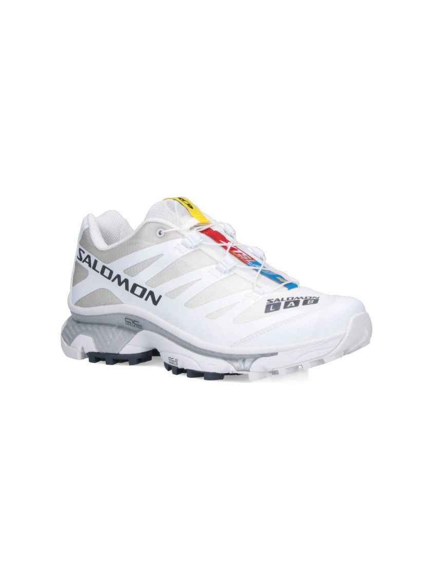 Salomon White Fabric Sneakers With Quicklace Closure