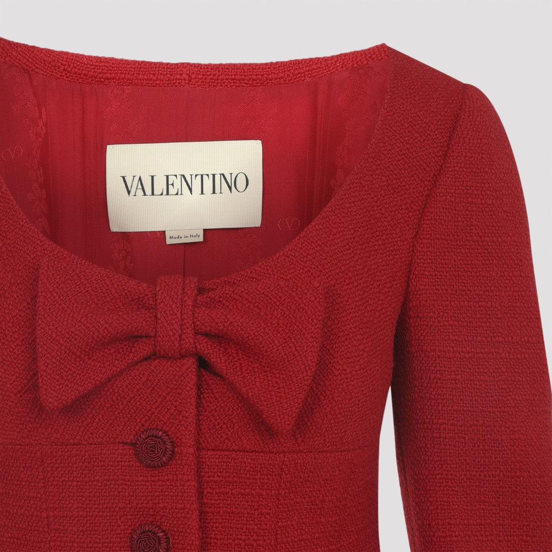 Valentino Tweed Red Virgin Wool Jacket
