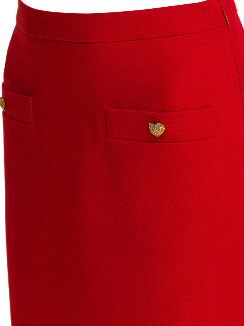 Valentino Red Mini Skirt With Structured Silhouette
