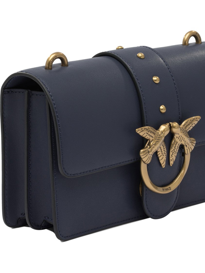 Pinko Rectangular Smooth Leather Crossbody Bag