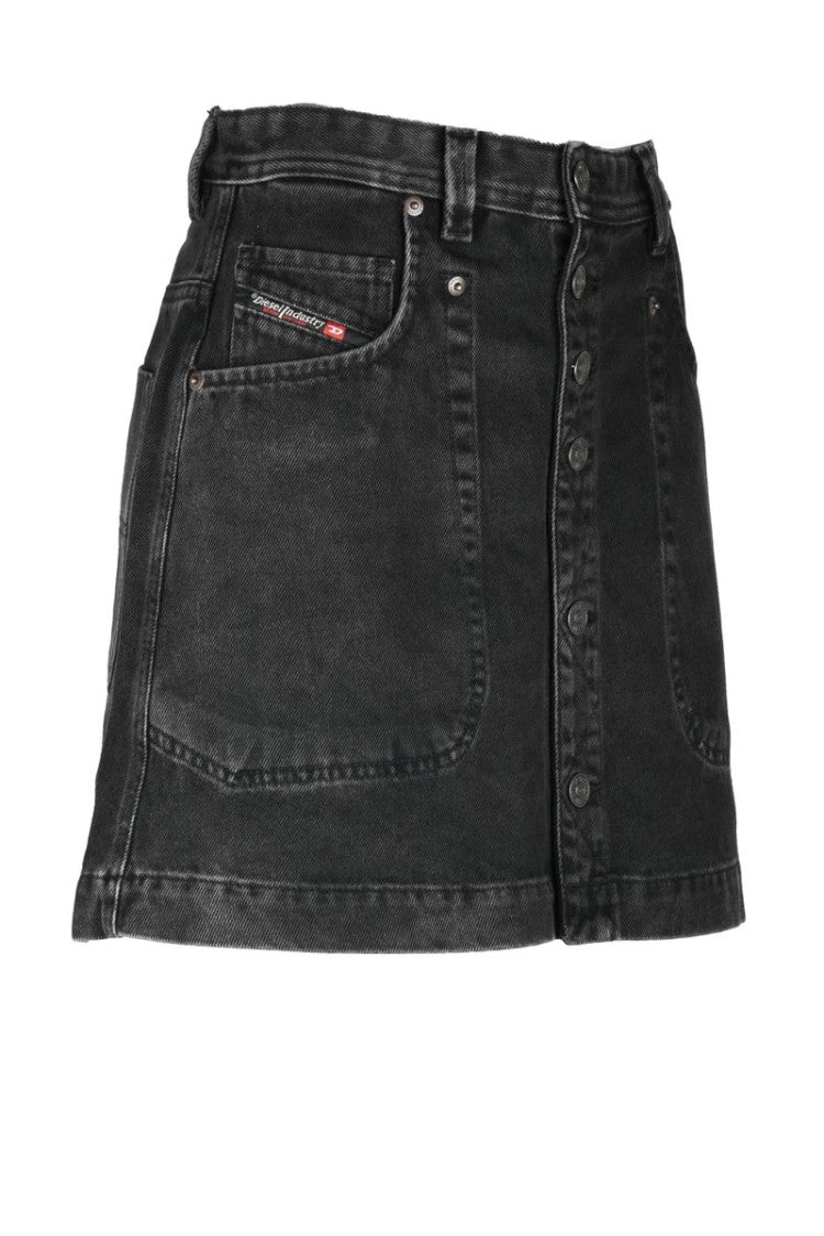 Diesel Black Cotton Women's Mini Denim Skirt