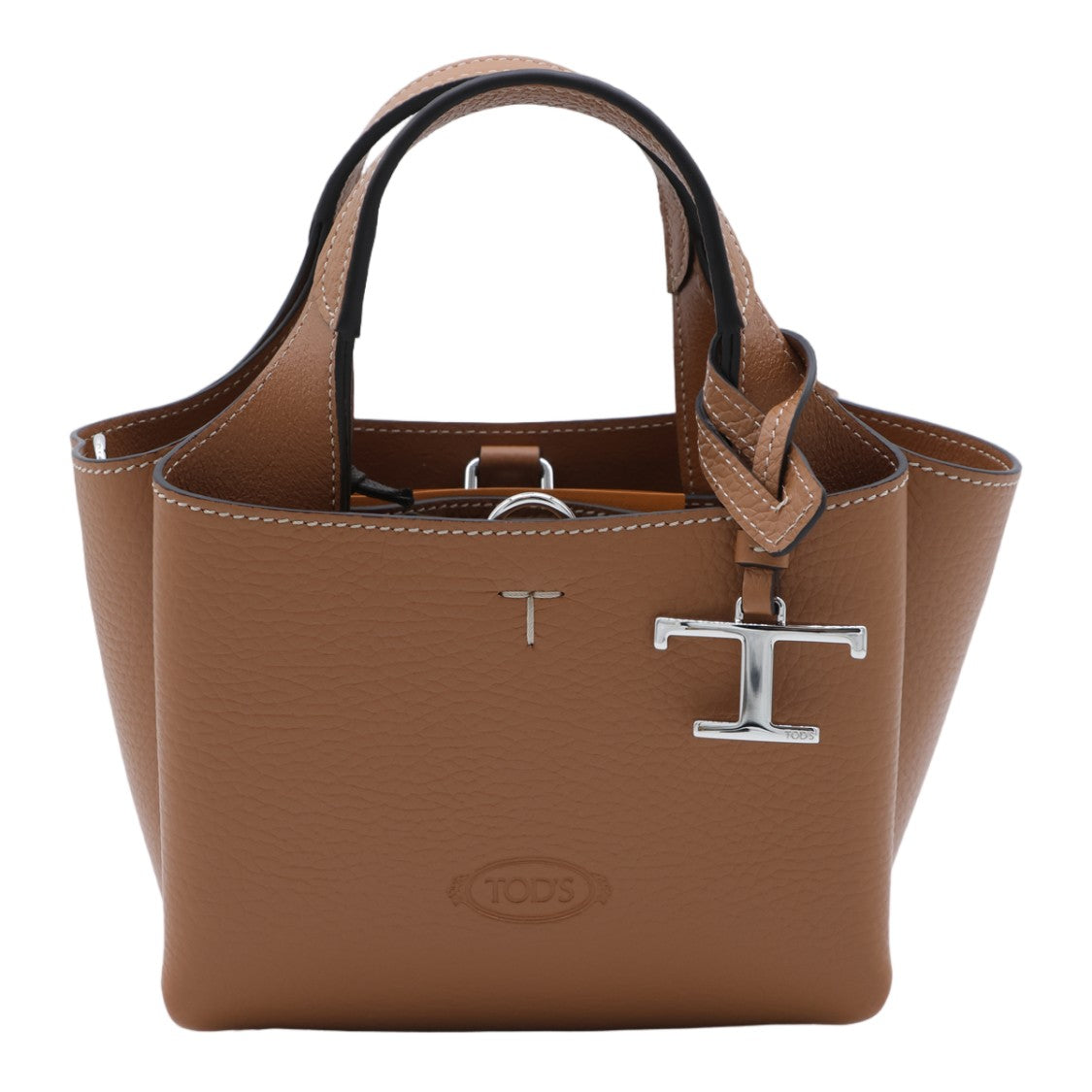Tod's Structured Textured Leather Handbag With Silver-Tone Hardware