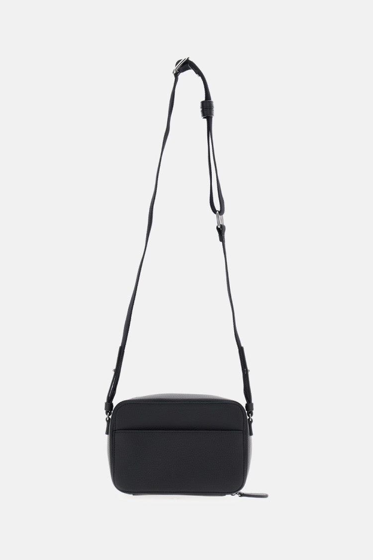 A.P.C. Compact Black Shoulder Bag With Adjustable Strap And Front Pocket
