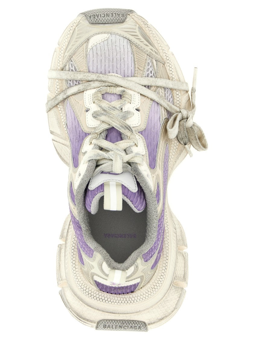 Balenciaga Chunky Used-Effect Mesh Sneakers With Embossed Detailing