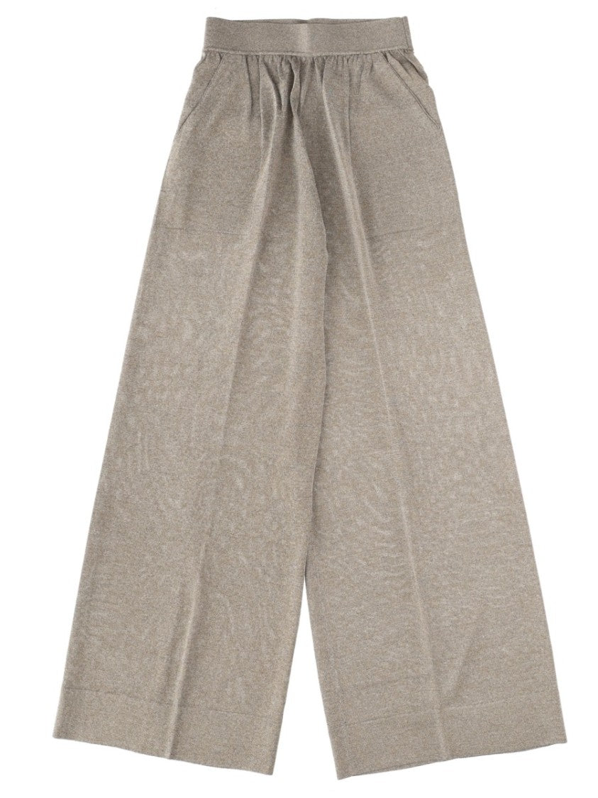 Circus Hotel Neutrals Wide-Leg Viscose-Blend Tailored Pants