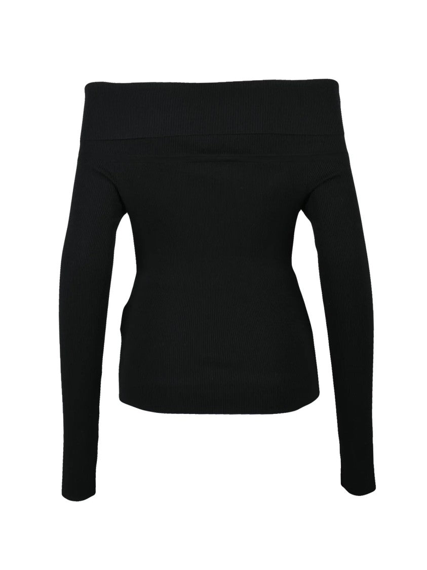 Marella Fitted Under Jacket With Off-The-Shoulder Neckline And Ribbed Texture
