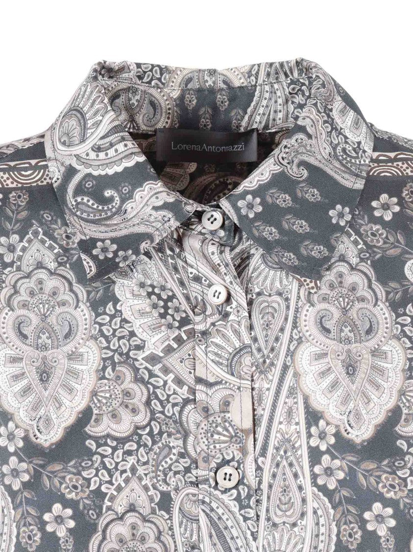Lorena Antoniazzi Silk Shirt With Paisley And Floral Print